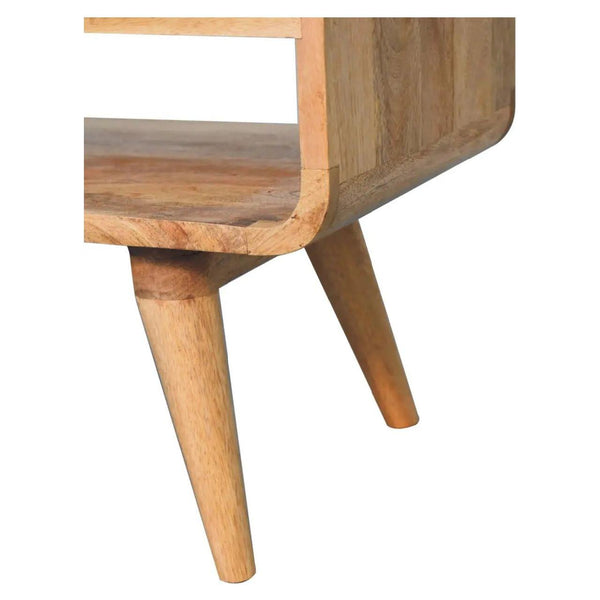 Reverse Curve Oak-ish Media Unit