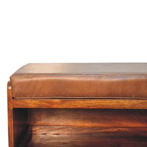 Buffalo Pull out Chestnut Shoe Bench - Living with Luxury