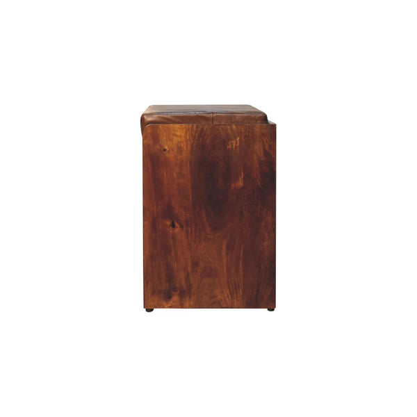 Buffalo Pull out Chestnut Shoe Bench - Living with Luxury