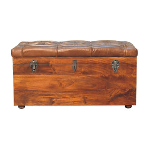 Buffalo Hide Chestnut Storage Trunk - Living with Luxury