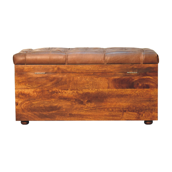 Buffalo Hide Chestnut Storage Trunk - Living with Luxury