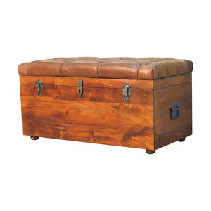 Buffalo Hide Chestnut Storage Trunk - Living with Luxury