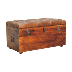 Buffalo Hide Chestnut Storage Trunk - Living with Luxury