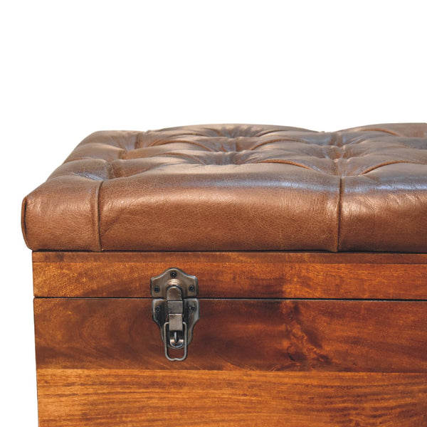Buffalo Hide Chestnut Storage Trunk - Living with Luxury
