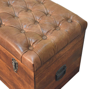 Buffalo Hide Chestnut Storage Trunk - Living with Luxury