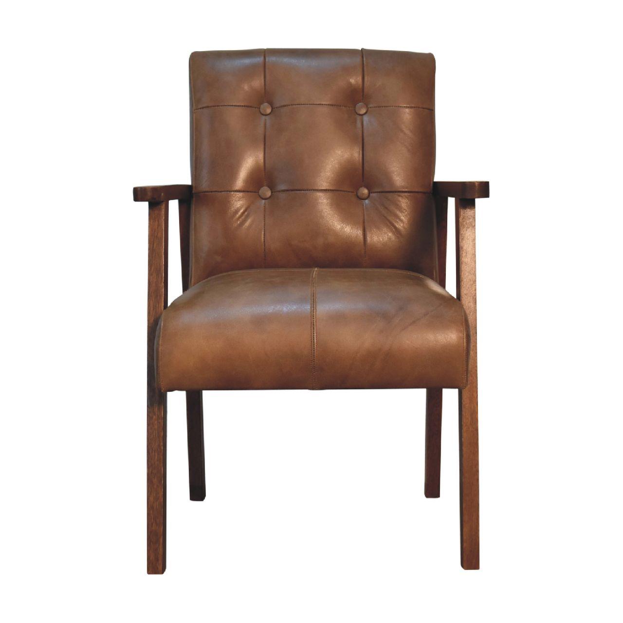 Brown Buffalo Leather Chair - Living with Luxury