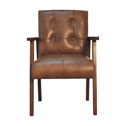 Brown Buffalo Leather Chair - Living with Luxury