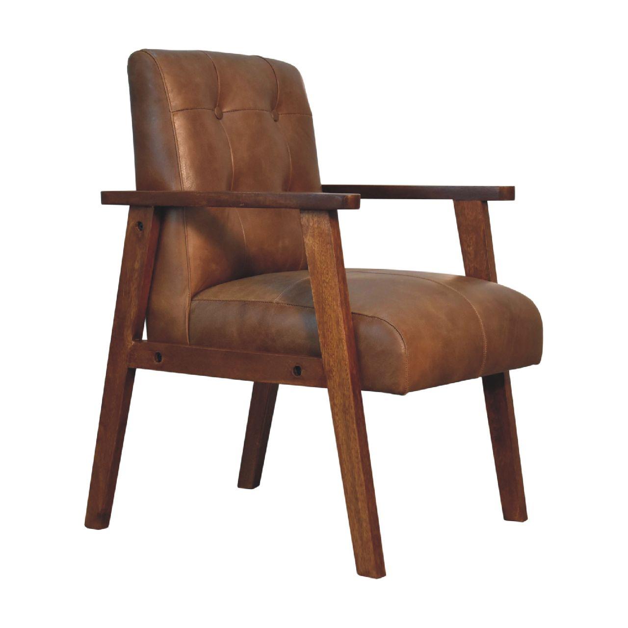 Brown Buffalo Leather Chair - Living with Luxury