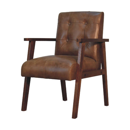 Brown Buffalo Leather Chair - Living with Luxury