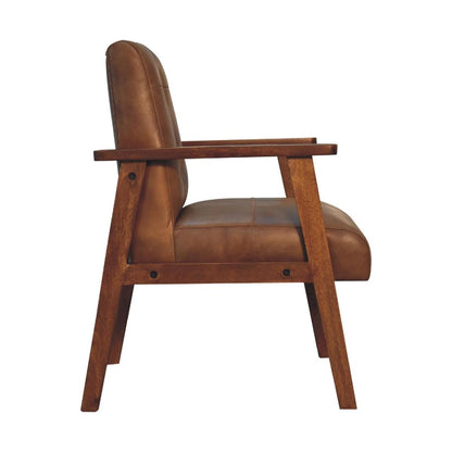 Brown Buffalo Leather Chair - Living with Luxury