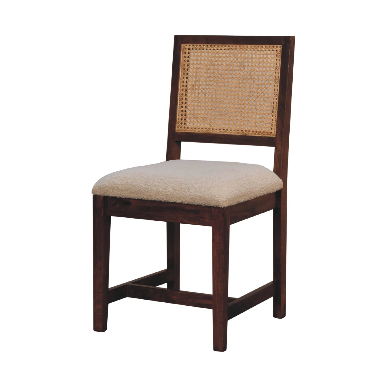 Cream Boucle Rattan Chair - Living with Luxury