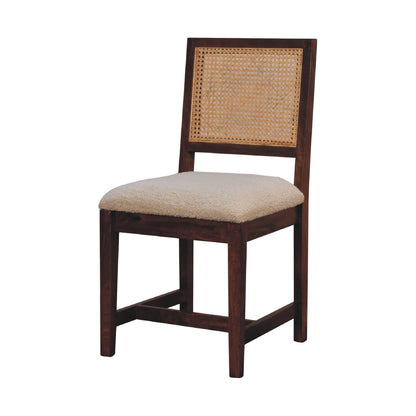 Cream Boucle Rattan Chair - Living with Luxury