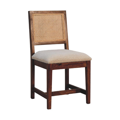 Cream Boucle Rattan Chair - Living with Luxury