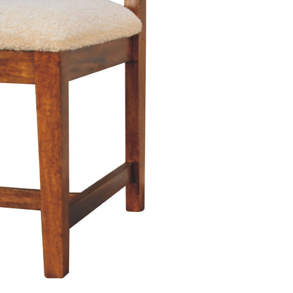 Cream Boucle Rattan Chair - Living with Luxury