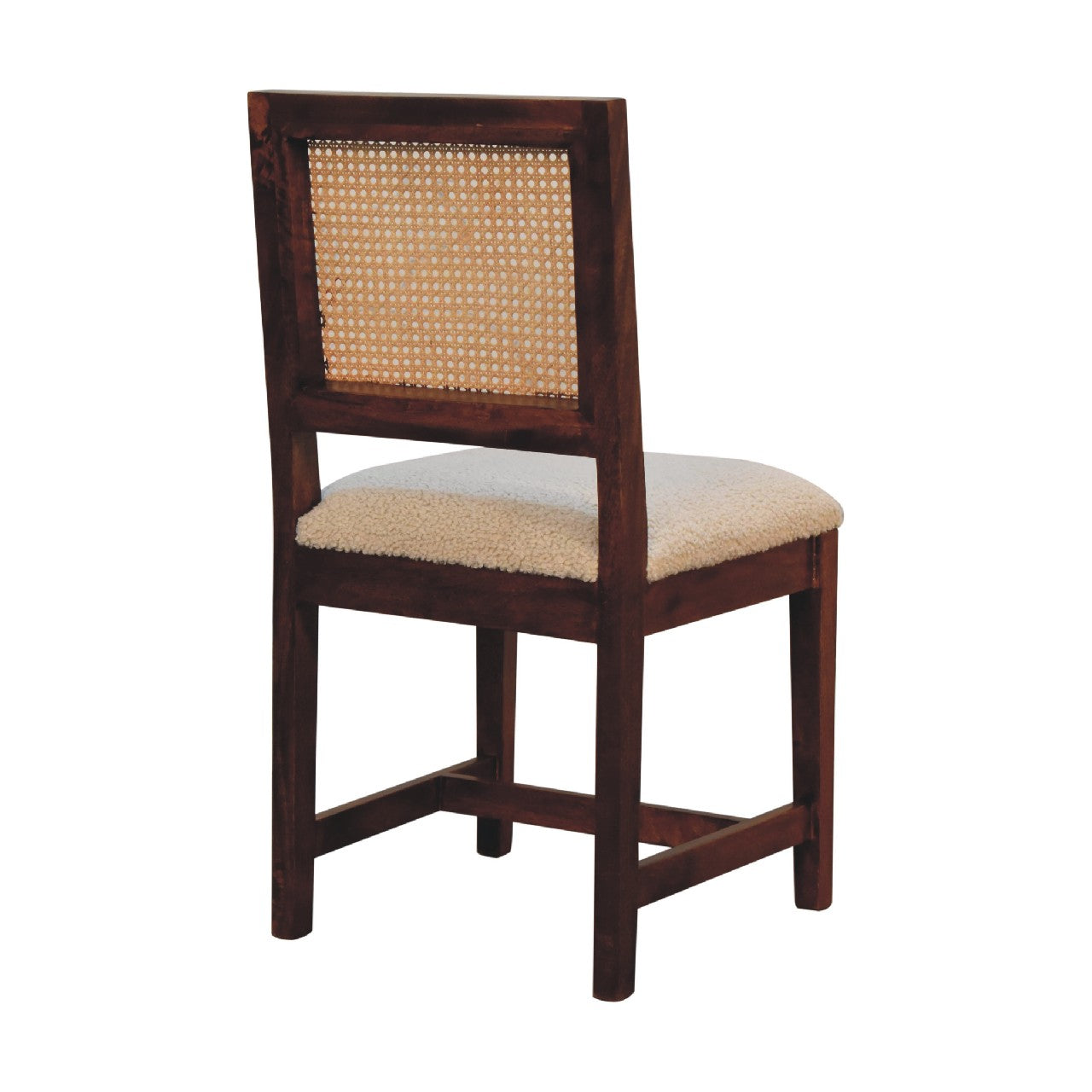 Cream Boucle Rattan Chair - Living with Luxury