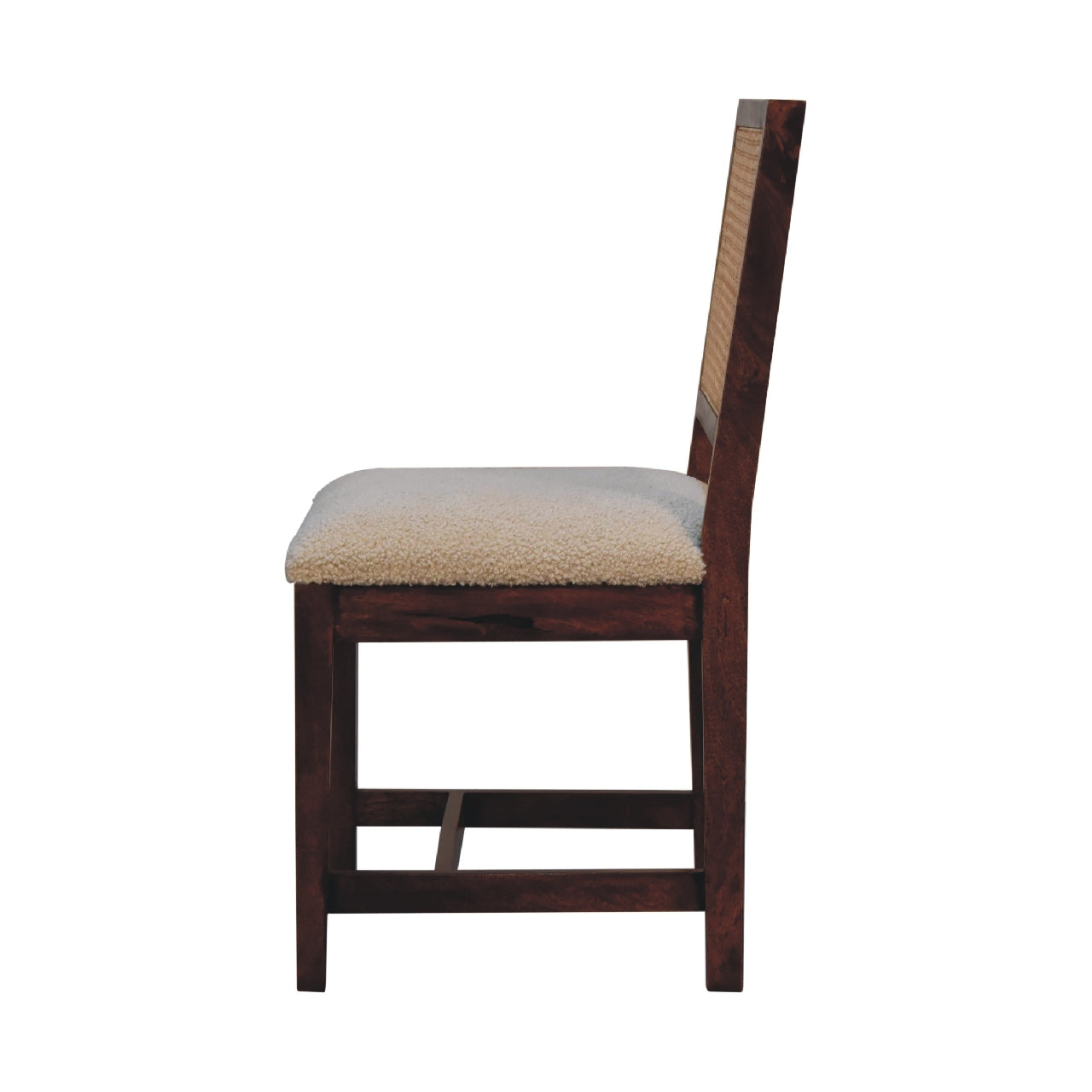 Cream Boucle Rattan Chair - Living with Luxury