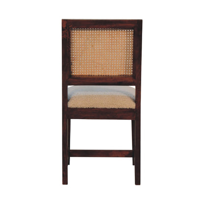 Cream Boucle Rattan Chair - Living with Luxury