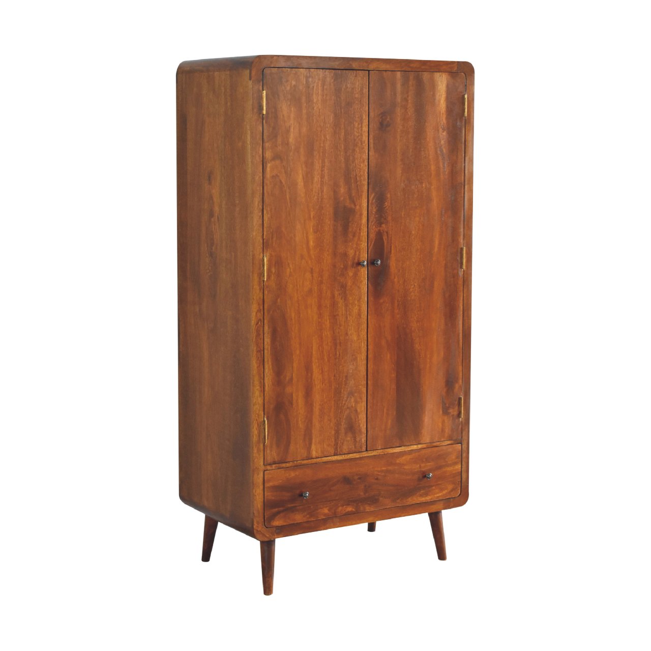 Curved Chestnut Wardrobe - Living with Luxury