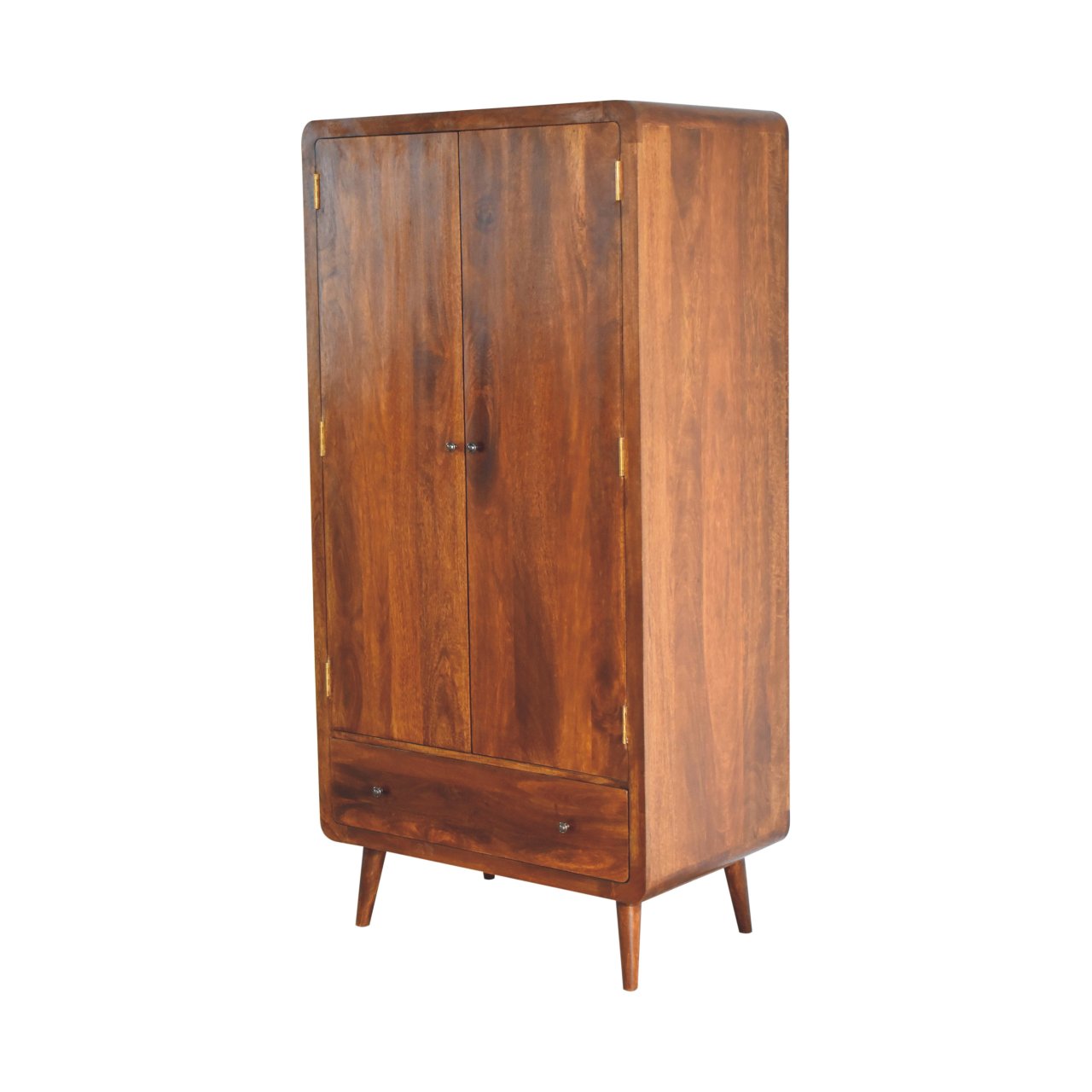 Curved Chestnut Wardrobe - Living with Luxury