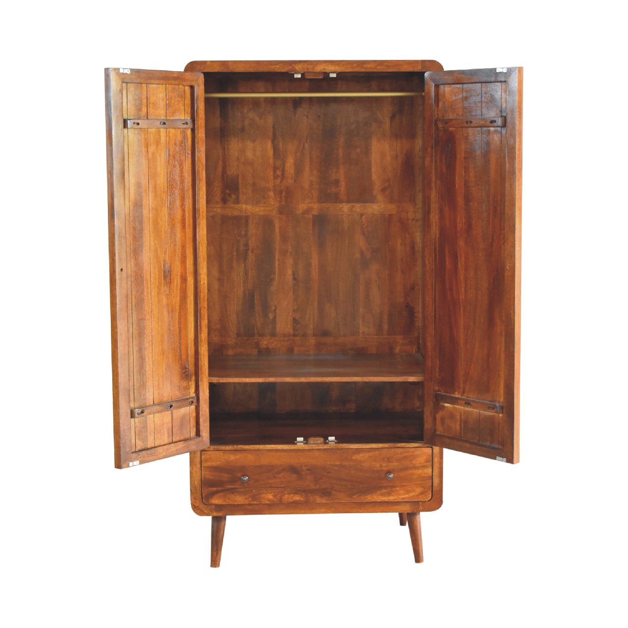 Curved Chestnut Wardrobe - Living with Luxury