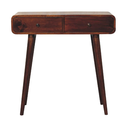 Chestnut Curved Hallway Table - Living with Luxury