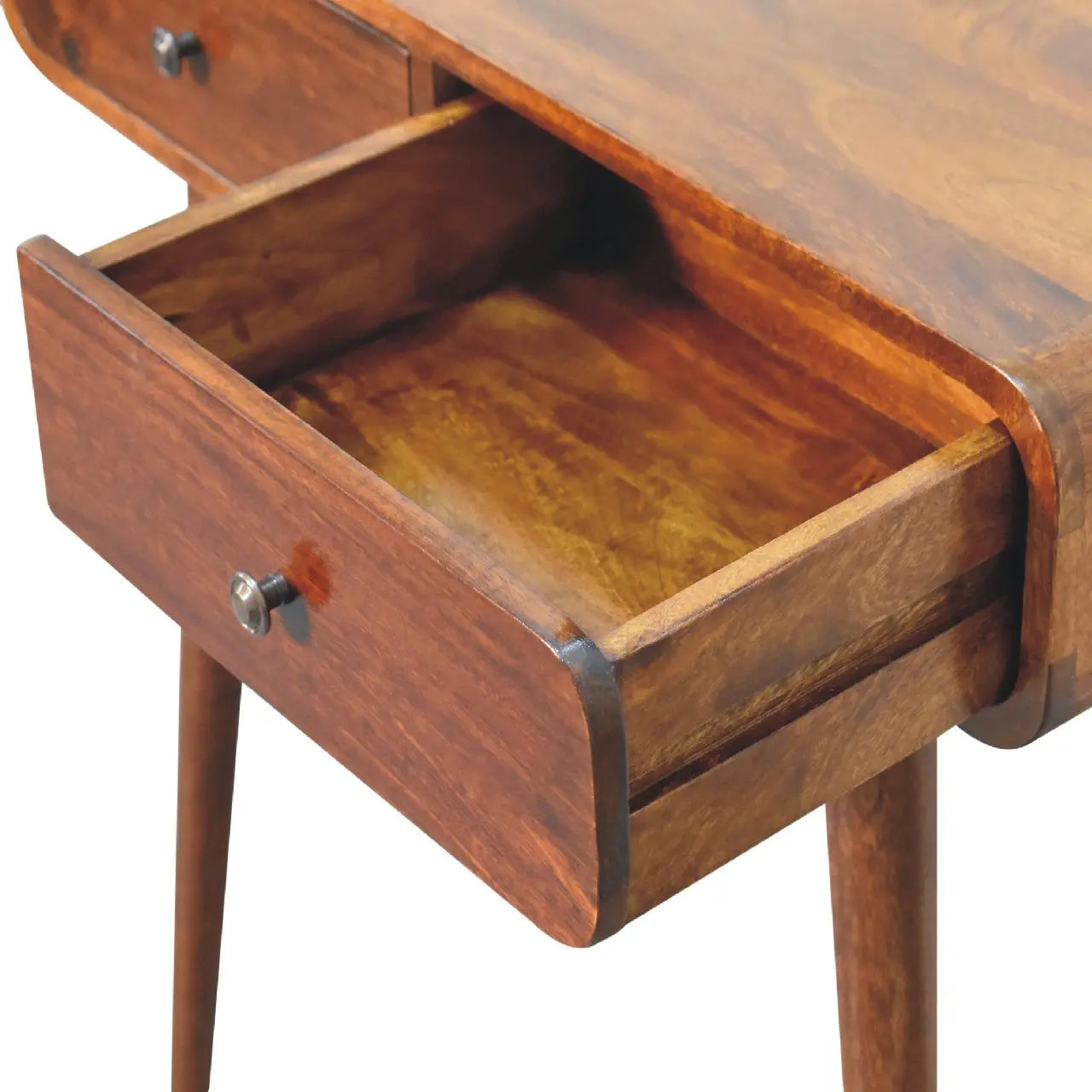 Chestnut Curved Hallway Table - Living with Luxury