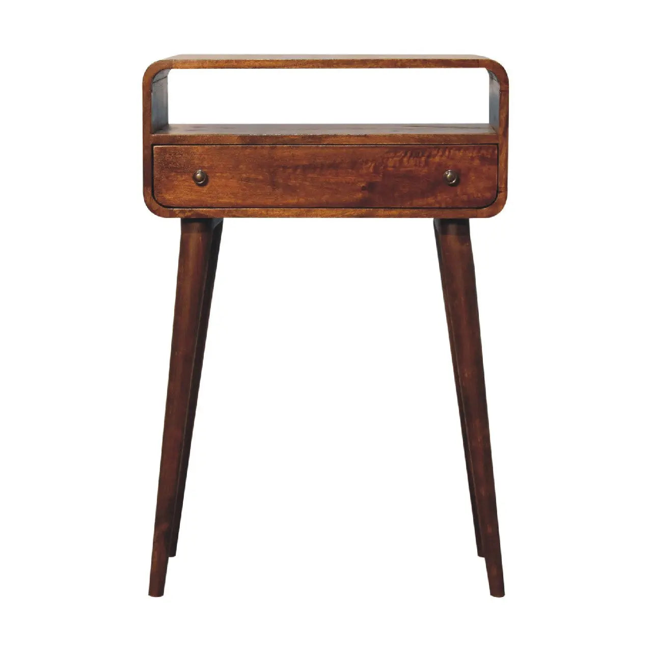 Chestnut Nordic Style One Drawer Open Slot Console Table