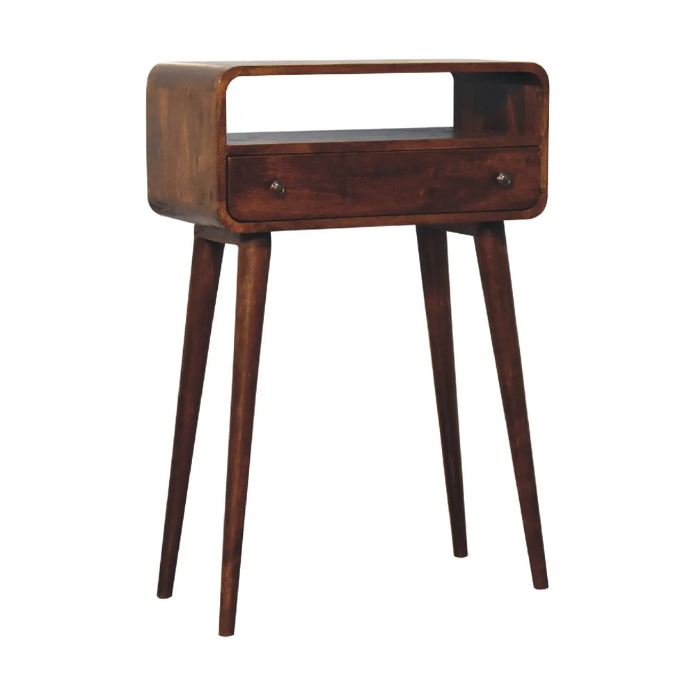 Chestnut Nordic Console Table with One Drawer — Living with Luxury