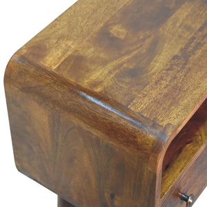 Chestnut Nordic Style One Drawer/Open Slot Console Table