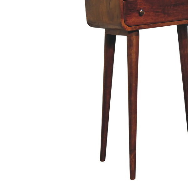 Chestnut Nordic Style One Drawer/Open Slot Console Table