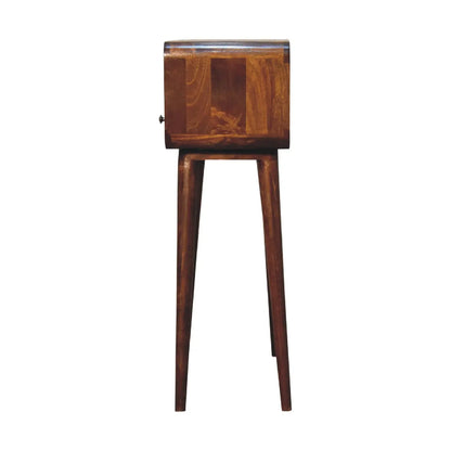 Chestnut Nordic Style One Drawer & One Open Slot Console Table - Living with Luxury