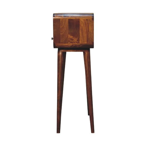 Chestnut Nordic Style One Drawer/Open Slot Console Table