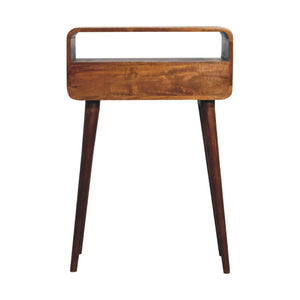 Chestnut Nordic Style One Drawer/Open Slot Console Table
