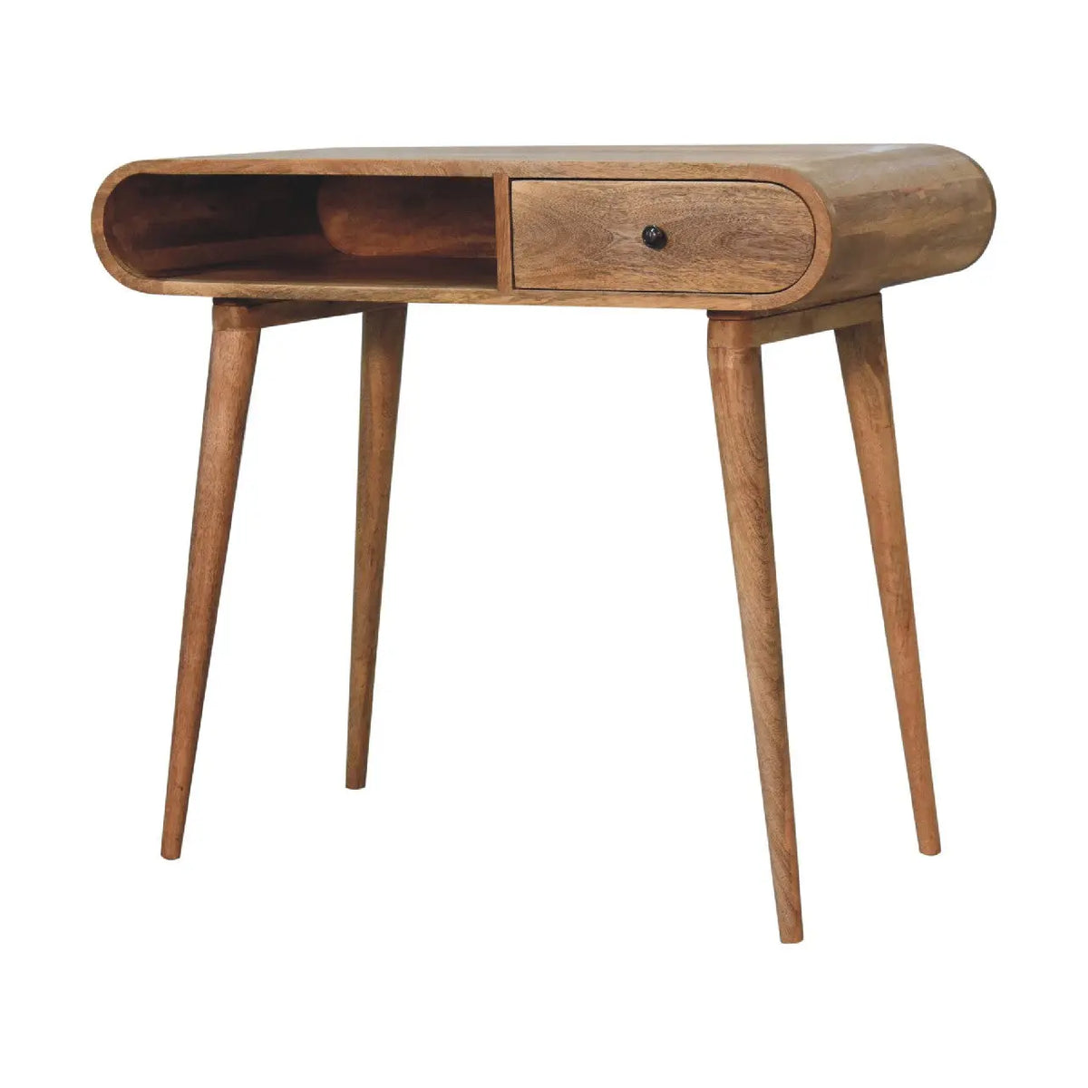 Curved Oak ish Writing Desk – Premium Desk Home Office