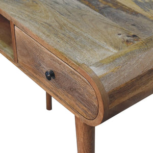 Curved Oak-ish Writing Desk – Premium Desk for Home Office