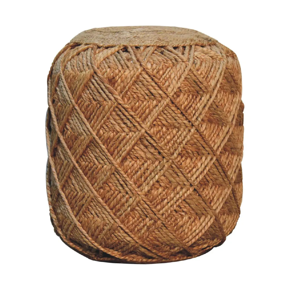 Jute Fibre Footstool Large Pattern