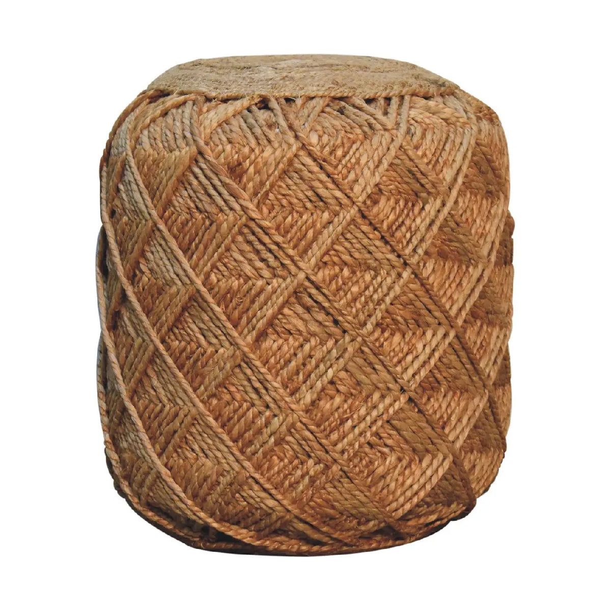 Jute Fibre Footstool Large Pattern