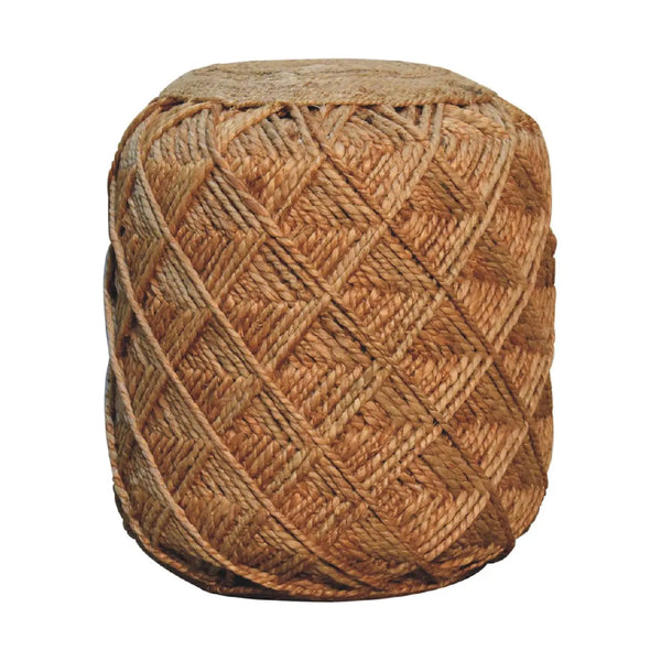 Jute Fibre Footstool Large Pattern