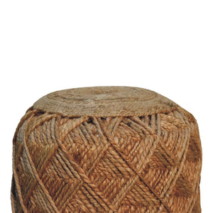 Jute Fibre Footstool Large Pattern