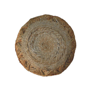 Jute Fibre Footstool Large Pattern
