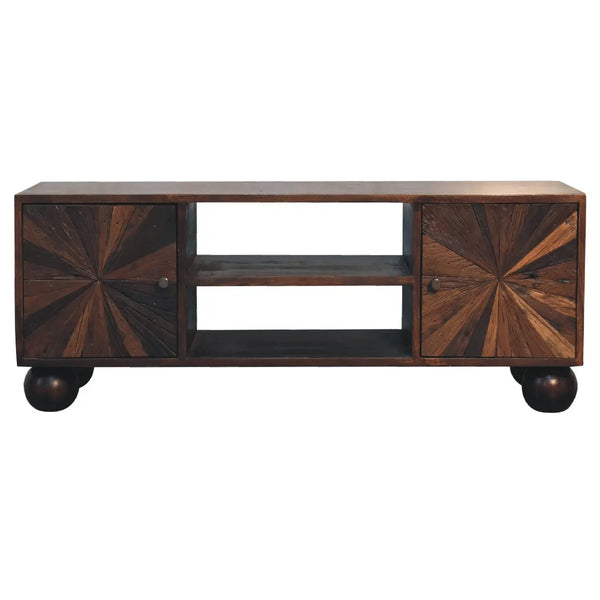 Sunrise Ball Walnut Mango Wood TV Unit — premium furniture at Living with Luxury