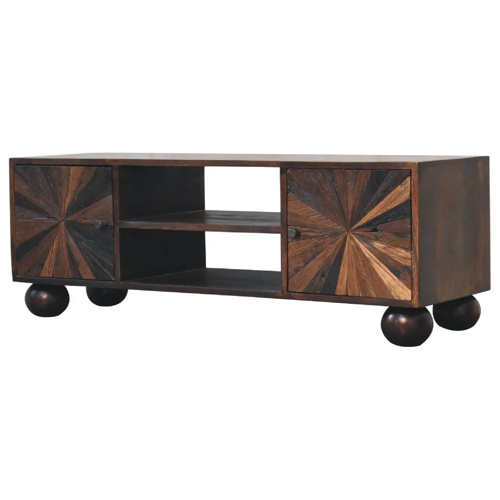 Sunrise Ball Walnut Mango Wood TV Unit — premium furniture at Living with Luxury
