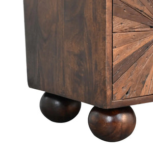 Solid Mango Wood Sunrise Ball Walnut TV Unit - Perfect Storage for Media & Modern Living