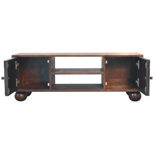 Solid Mango Wood Sunrise Ball Walnut TV Unit - Perfect Storage for Media & Modern Living