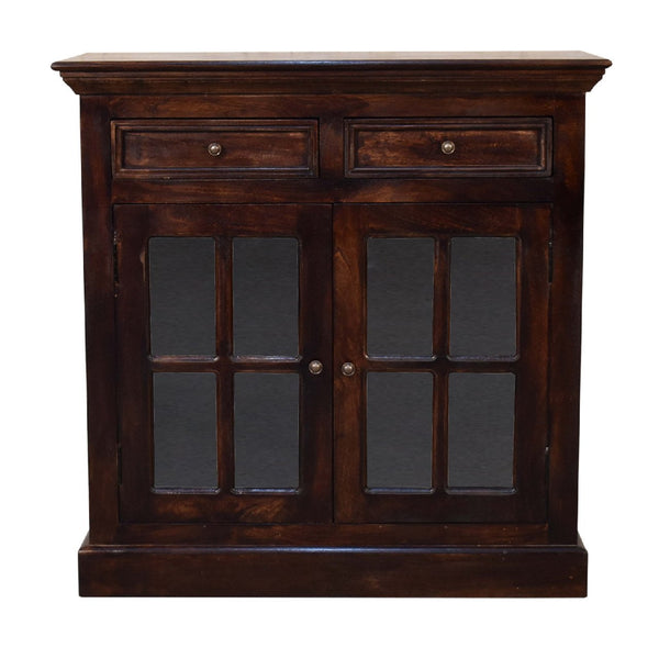 Light Walnut Cabinet with Glazed Doors - Living with Luxury