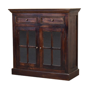 Light Walnut Cabinet with Glazed Doors - Living with Luxury