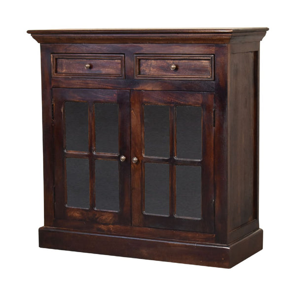 Light Walnut Cabinet with Glazed Doors - Living with Luxury
