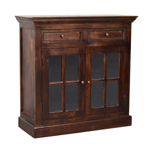 Light Walnut Cabinet with Glazed Doors - Living with Luxury