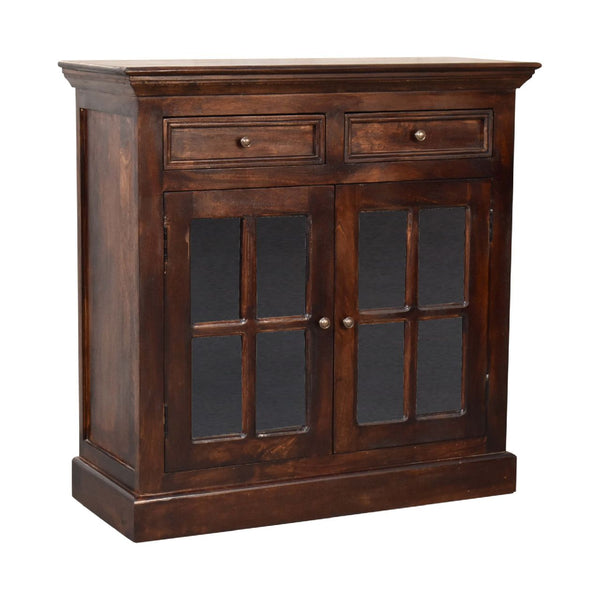 Light Walnut Cabinet with Glazed Doors - Living with Luxury