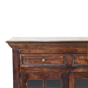 Light Walnut Cabinet with Glazed Doors - Living with Luxury